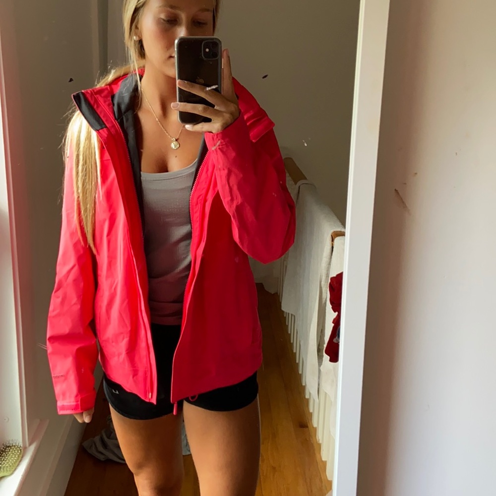 Pink North Face wind breaker/rain coat